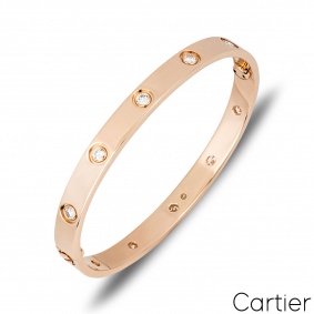 Cartier Rose Gold Full Diamond Love Bracelet Size 20 B6040620 Cartier Rose Gold Full Diamond Love Bracelet Size 20 B6040620